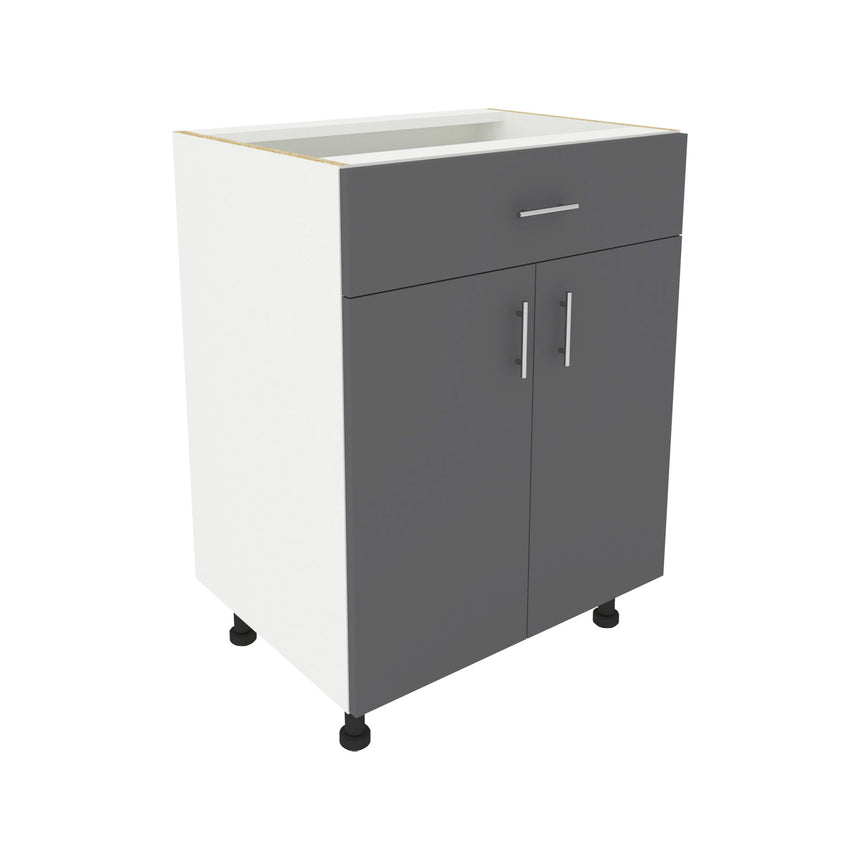 Corp Baza haaus Karo, 1 Sertar, 2 Usi, Antracit/Alb, 60 x 50 x 80 cm