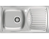 Chiuveta Bucatarie Cu O Cuva Alveus Basic 150 Satin, 78x35 Cm, Cu Picurator Pe Partea Dreapta, Inox Satinat