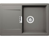 Chiuveta bucatarie cu o cuva Schock Mono D-100 76,5x51 cm, cu picurator, reversibila, Cristadur Silverstone