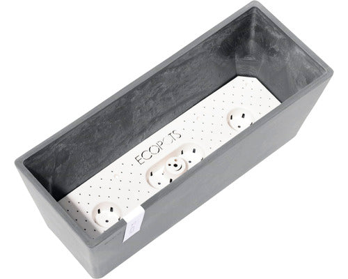 Ghiveci Ecopots Bruges Cu Sistem De Irigare Plastic 45x17x17 Cm Gri