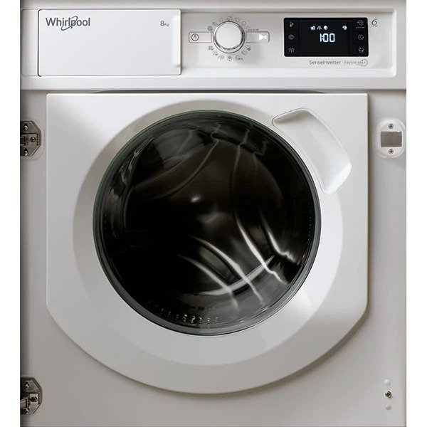 Masina de spalat rufe incorporabila Whirlpool BIWMWG81484EEU, 8 kg, 1400 RPM, Clasa C, Tehnologia al 6-lea Simt, Motor Inverter, Fresh Care, Alb