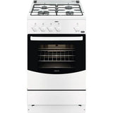Aragaz ZANUSSI ZCG510R1WA, 4 arzatoare, Gaz, L 50 cm, Grill, Alb