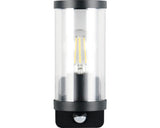 Lampa de perete exterioara BONITO, neagra, cu senzor de miscare, IP44, aluminiu, fara bec
