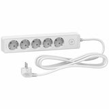 Prelungitor Schneider Unica ST9453W, cu intrerupator, 5 prize, protectie copii, cablu 3x1.5mmp, 3m, Alb