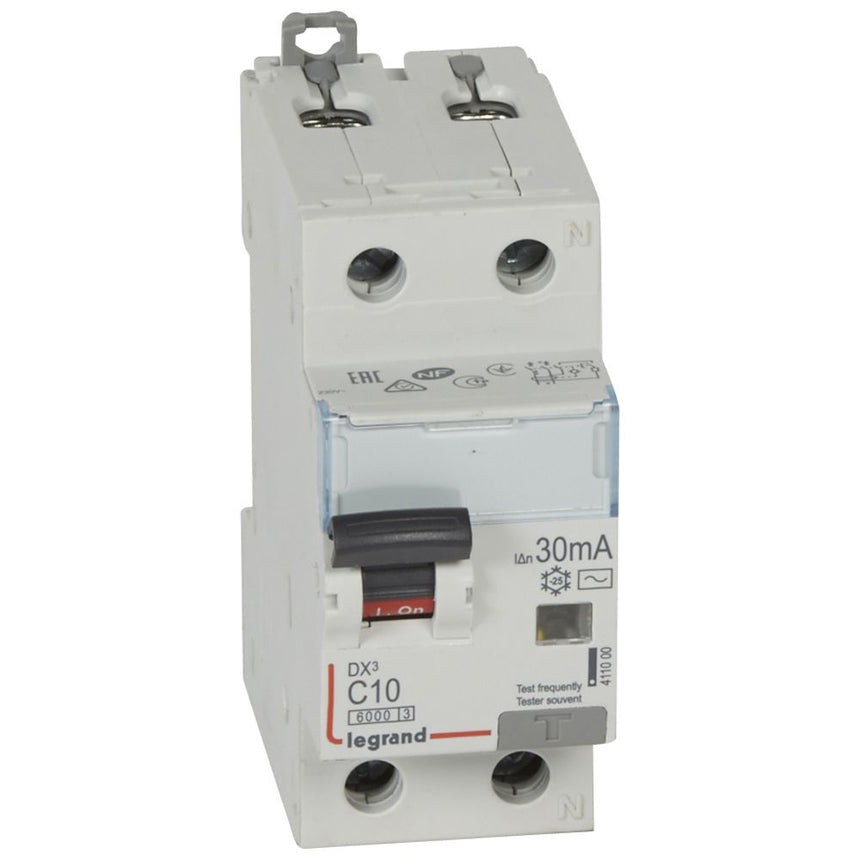 Intrerupator Automat Diferential Combinat 10A 1P+N C 30Ma Ac 6Ka 2Mw - Legrand Dx3