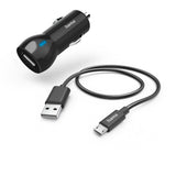 Incarcator auto Hama, micro USB, 1m, Negru