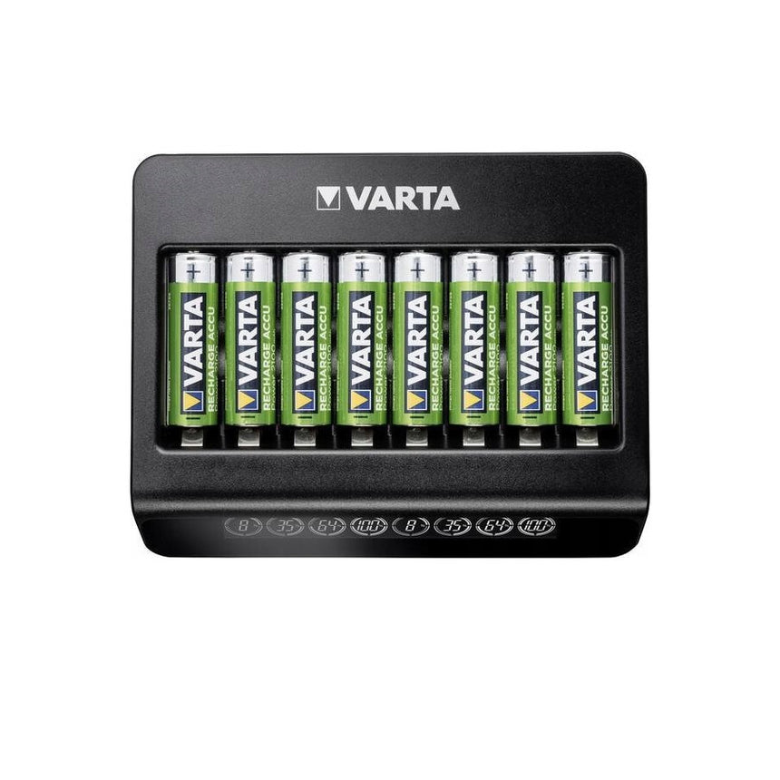 Set Incarcator Mega, LCD, Varta, Charger 57681, AA/AAA si 8x acumulator R2U, AA, R6, 2100mAh, Negru