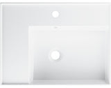 Lavoar ceramica Jungborn Quattro 61 cm, polita stanga, alb lucios