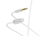 Cablu Audio Auxiliar Hama Compatibil Cu Lightning La Jack 3.5mm 1m Alb