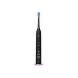 Periuta de dinti sonica electrica Philips Sonicare DiamondClean Smart HX9924/17, 62000 miscari/minut, 5 moduri de curatare, 3 intensitati, 4 capete de periere, pahar de incarcare, toc de transport, aplicatie Sonicare, Negru
