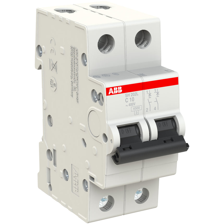 Siguranta electrica automata ABB 2CDS242001R0104, latime 2 module, 4,5KA, 2P, caracteristica C, 10A