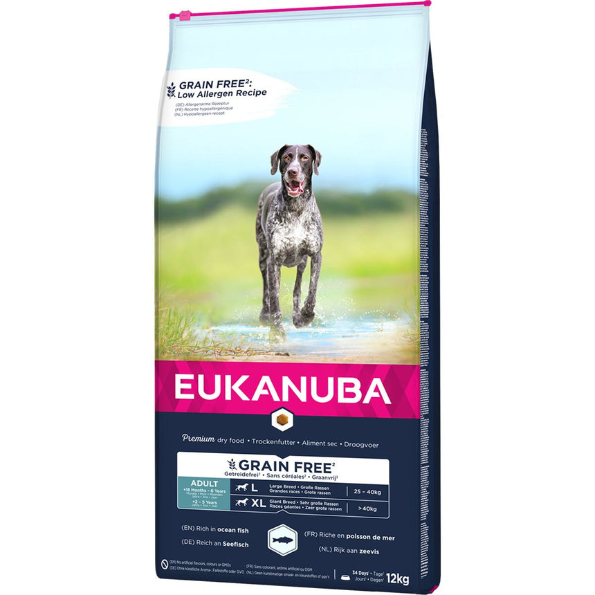 Hrana uscata pentru caini, Eukanuba, Adult Large GrainFree Ocean Fish, 12Kg