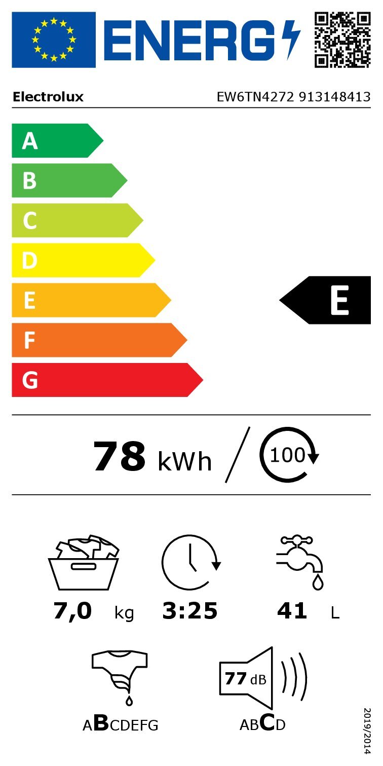 Masina de spalat rufe verticala ELECTROLUX PerfectCare 600 EW6TN4272, 7 kg, 1200rpm, Clasa E, Alb