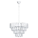 Pendul ERSEKA, EGLO, E14, 7x40W, otel, crom, cristal, 145 x 48.5 cm, inaltime reglabila