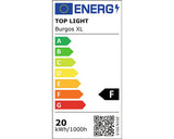 Aplica Cu Led Integrat Burgos Xl 20w 1700 Lumeni, Pentru Exterior Ip44, Alb/negru