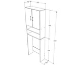 Dulap pentru Masina de Spalat Rufe PAL, 2 Usi, 65x190 cm, Alb-Gri