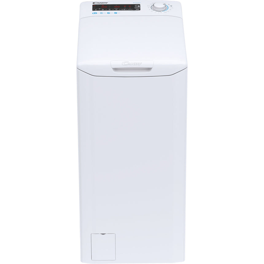 Masina de spalat rufe cu incarcare verticala Candy CSTG 285TME/1-S, 8.5 kg, 1200 RPM, Motor Inverter, Mix Power Systems, Gentle Touch Opening, Clasa B, Alb