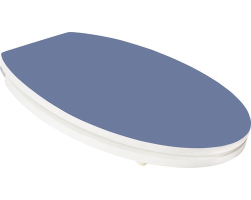 Capac WC form & style Color Edge, inchidere lenta, albastru mat, 46,5x37 cm