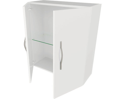 Dulap baie suspendat Simona, 2 usi, MDF, 62x71 cm, alb