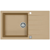 Chiuveta Alveus Cadit 40, material compozit, reversibila, sifon pop-up inclus, 860x500x200mm, bej