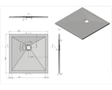 Cadita de Dus Patrata Sanotechnik Kreta, 90x90x3,2 cm, Marmura Artificiala, 50010, Gri