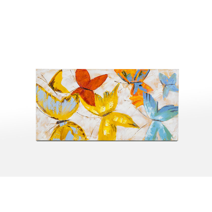 Tablou pictat manual Fluturi, Mendola Interior, 60 x 120 cm