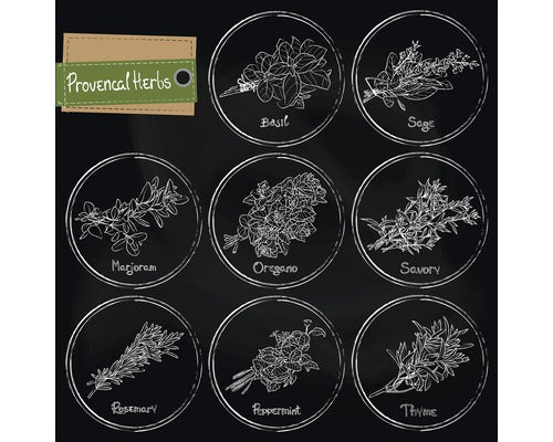 Tablou Sticla Provencal Herbs 20x20 Cm