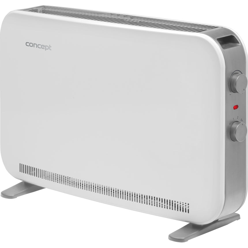 Convector electric de podea Concept KS3020 , 2000 W, 3 trepte, Termostat reglabil, Functie Turbo, Alb