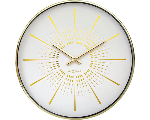 Ceas Perete Nextime Excentric Alb/auriu Ø 40 Cm
