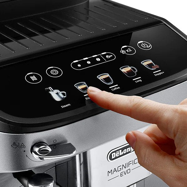 Espressor automat De'Longhi Magnifica Evo ECAM 290.31.SB, 1450 W, 5 tipuri de bauturi, 15 bari, Negru argintiu