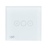 Intrerupator simplu cu touch si dimmer PNI SafeHome DIM101, 1X700W, Live Wire, fara nul, sticla, Alb