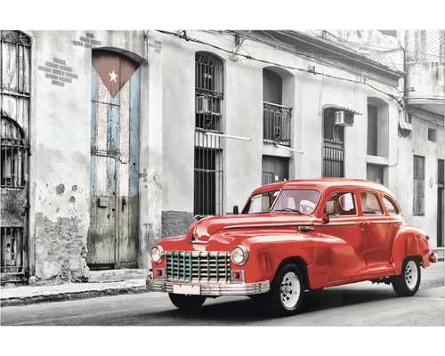 Tablou Canvas Cuban Car - Red 60x90 Cm