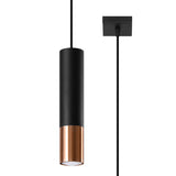 Lampa suspendata Loopez negru/cupru otel 1 bec tub modern de interior