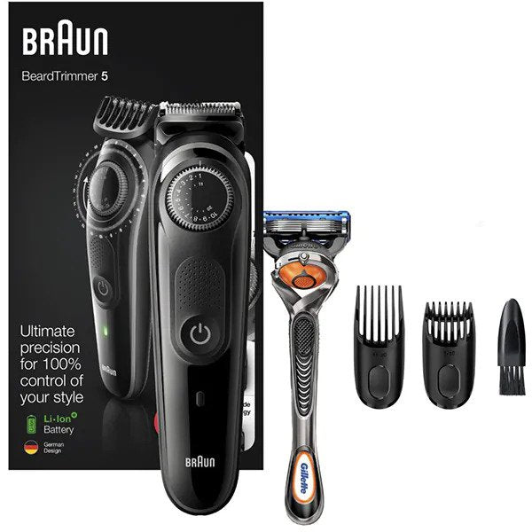 Set Aparat de tuns barba BRAUN BT5242, Acumulator, Autonomie 100 min, Negru