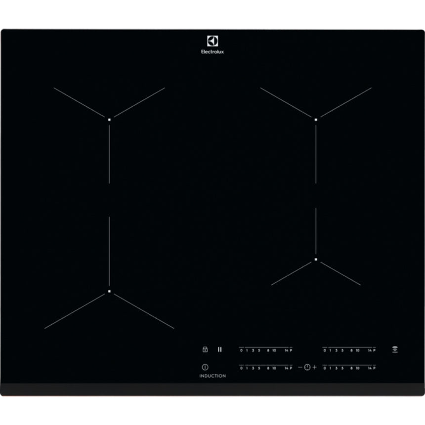 Plita incorporabila Electrolux EIT61443B, Inductie, 4 zone de gatit, Touch control, 60 cm, Sticla neagra