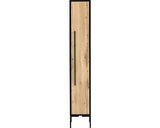 Dulap baie midi asezat Max HB250, 1 usa, PAL, 155x25 cm, stejar deschis/canturi negre