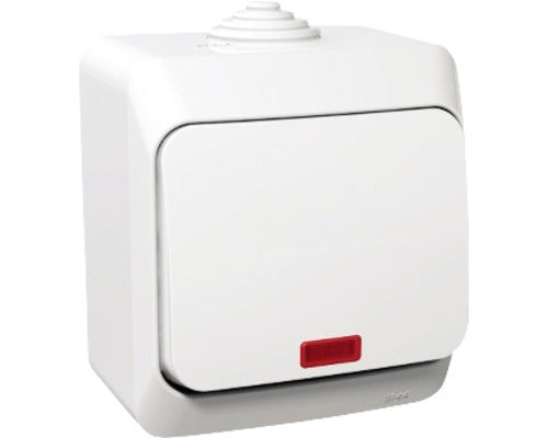 Intrerupator cruce Schneider Cedar Plus WDE000571, IP44 alb, cu lumina, montaj aplicat