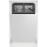 Masina de spalat vase incorporabila Slim Arctic DIS1502, 10 seturi, 5 programe, Clasa E, Sistem dedurizare ape, Aqua Protect, Amanare pornire, 45 cm