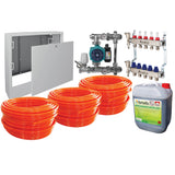 Pachet incalzire prin pardoseala Fornello, 60 mp, Teava PE-RT, Distribuitor-Colector, Grup de amestec fara pompa, Niplu redus 1-1/4" - 1", Pompa de recirculare, Cutie distribuitor, Aditiv sapa
