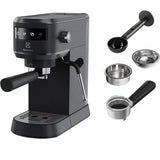 Espressor manual Electrolux Explore 6 E6EC1-B6ST, 1400W, 15 bar, 1l, suport incalzit pentru cesti, tehnologie Thermo-Block pentru incalzire rapida, Auto-Shot Volume Control, optiune apa fierbinte, notificare decalcifiere, negru