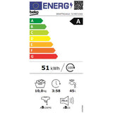 Masina de spalat rufe Beko B5WFT810416, 10 kg, 1400 RPM, AutoDose, Recycled Tub, Homewiz Remote Control, Clasa A, Motor ProSmart Inverter, AddXtra, Hygiene+ cu SteamCure, AutoClean Detergent Drawer, Fast+, Alb
