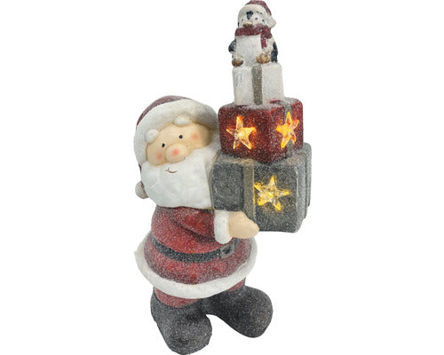 Figurina Mos Craciun Lafiora 3 Led-uri 25x17x44 Cm Alb Cald
