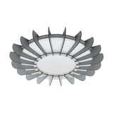 Plafoniera ARAPILES, EGLO, LED, 33W, 3500 lm, otel, plastic, lemn, alb, gri, 8 x 56 cm, A+