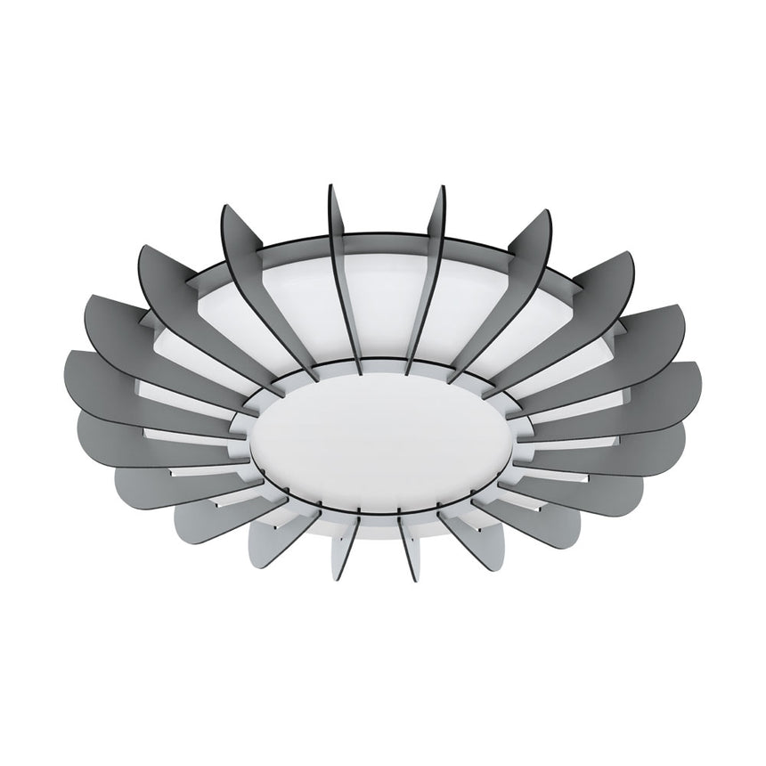 Plafoniera ARAPILES, EGLO, LED, 33W, 3500 lm, otel, plastic, lemn, alb, gri, 8 x 56 cm, A+