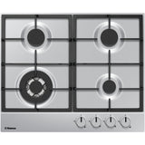 Plita incorporabila Hansa Integra BHGI611502, Gaz, 4 Arzatoare, Aprindere electrica, Gratare fonta, Inox