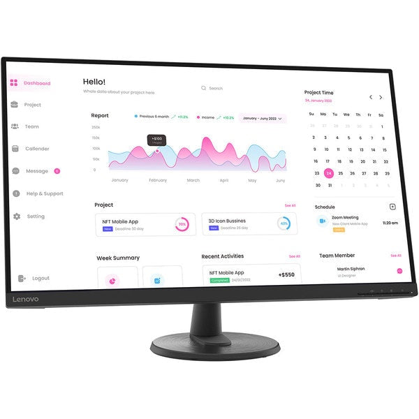 Monitor LED VA LENOVO D32-40, 32", Full HD, 60 Hz, Clasa E, Negru
