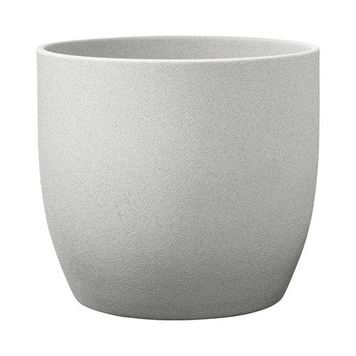 Masca ghiveci Basel Stone ceramica Ø 14 cm H 13 cm gri deschis