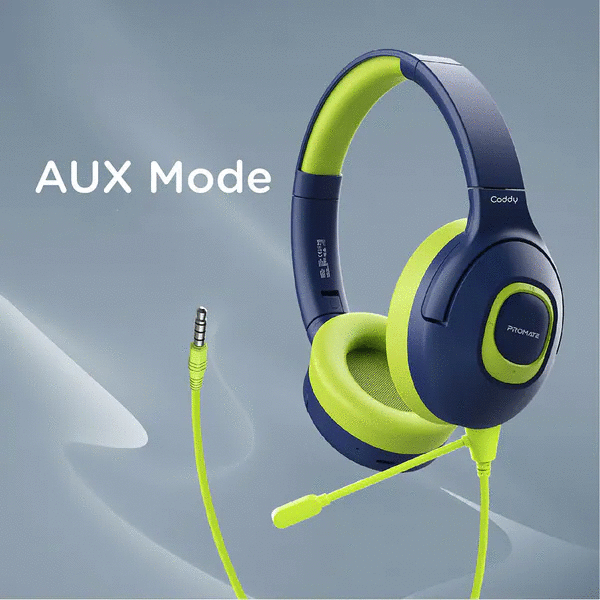 Casti Pentru Copii PROMATE Coddy, Bluetooth, On-ear, Microfon, Albastru-Verde