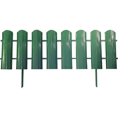 Mini gard delimitator de gradina, din metal, 119 x 40 cm, verde