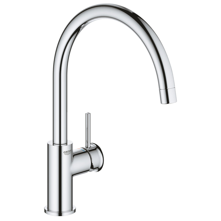 Baterie de bucatarie Grohe Start Classic 31553001, 3/8'', tip C, pipa inalta, pivotanta, monocomanda, crom